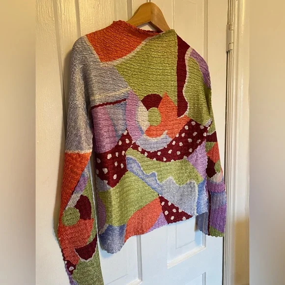 Abstract Pattern Multicolour Y2K Blouse - Picture 1 of 4